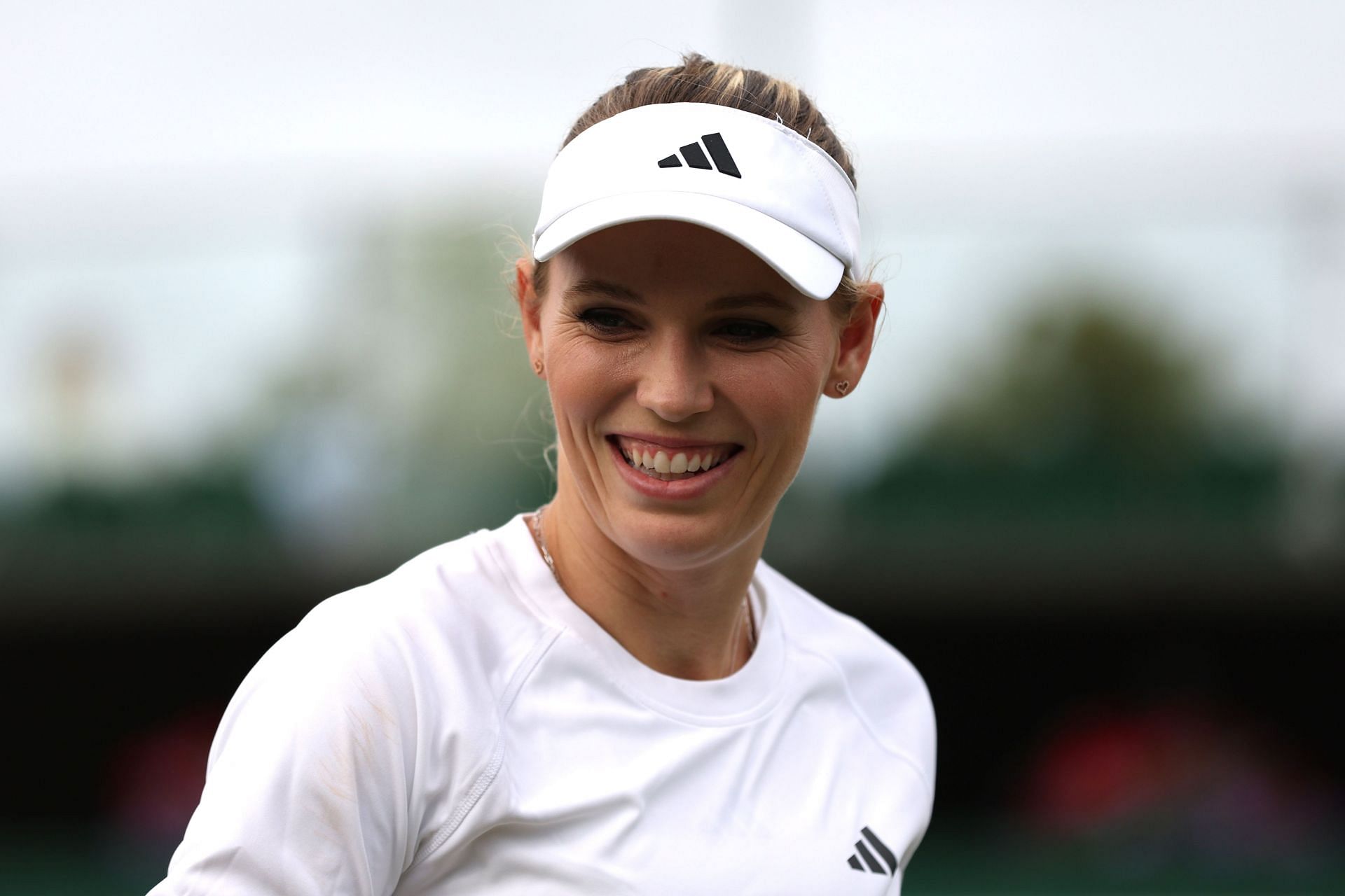 Caroline Wozniacki pictured at the 2023 Wimbledon Championships